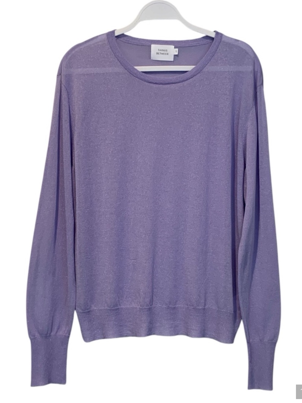Things Between Lavender Purple Top Lightweight Pullover Sweater Large L